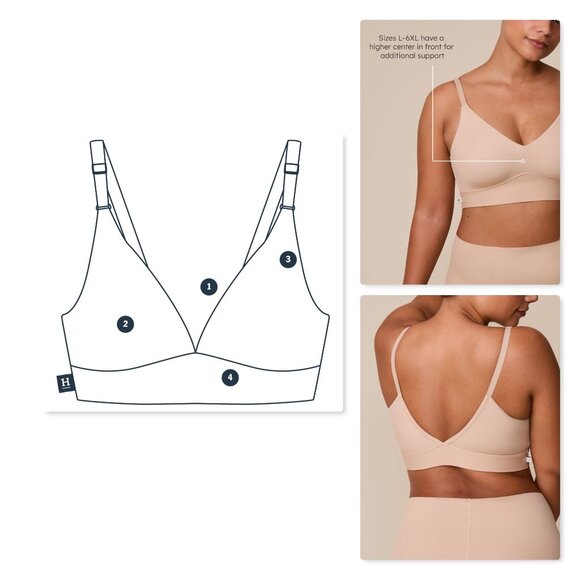 Harper Wilde Bliss Triangle Bralette Ultra-Soft in Beige Sz 3XL NWT - Picture 8 of 11